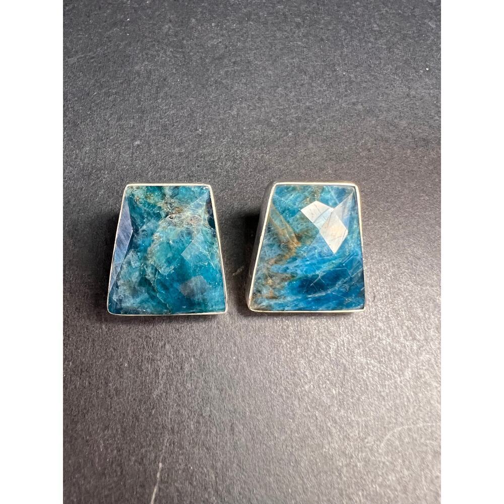 NEW Jay King blue apatite geometric sterling silver earrings - Picture 6 of 16